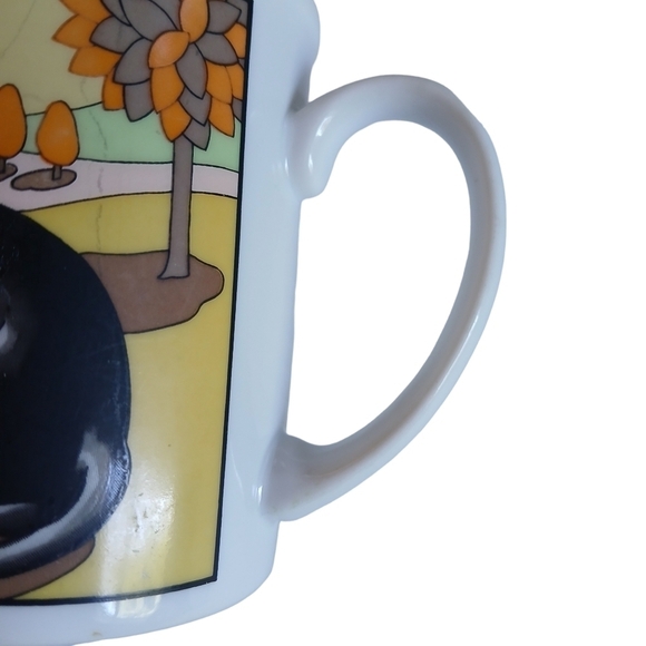 Vintage Coffee Mug Country Cat Seasonal Motif Japan Ceramic Cup 4 oz. - Picture 6 of 8